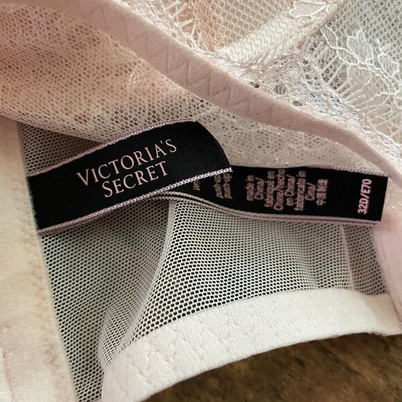 Victorias Secret Very Sexy Push Up Bra 32D Ballet Pink Lace High Neck Longline - Picture 9 of 9